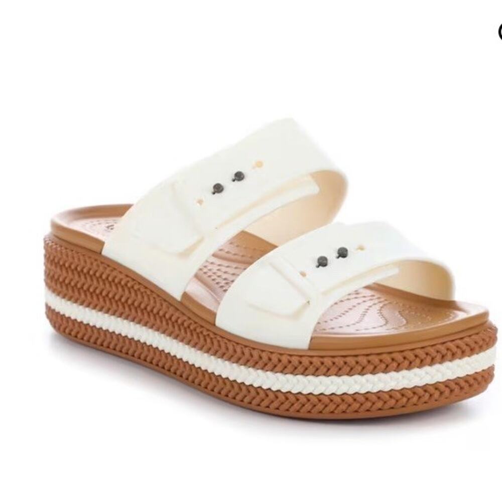 WOMEN'S CROCS BROOKLYN WOVEN BUCKLE WEDGE SANDALS